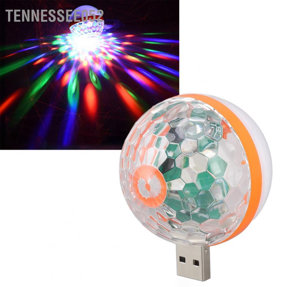 Tennessee052 USB Mini Bóng đầy màu sắc 2 Chế độ chiếu sáng DC 5V Điều khiển bằng giọng nói Đèn sân khấu RGB cho Tiệc khiêu vũ tiệc sinh nhật