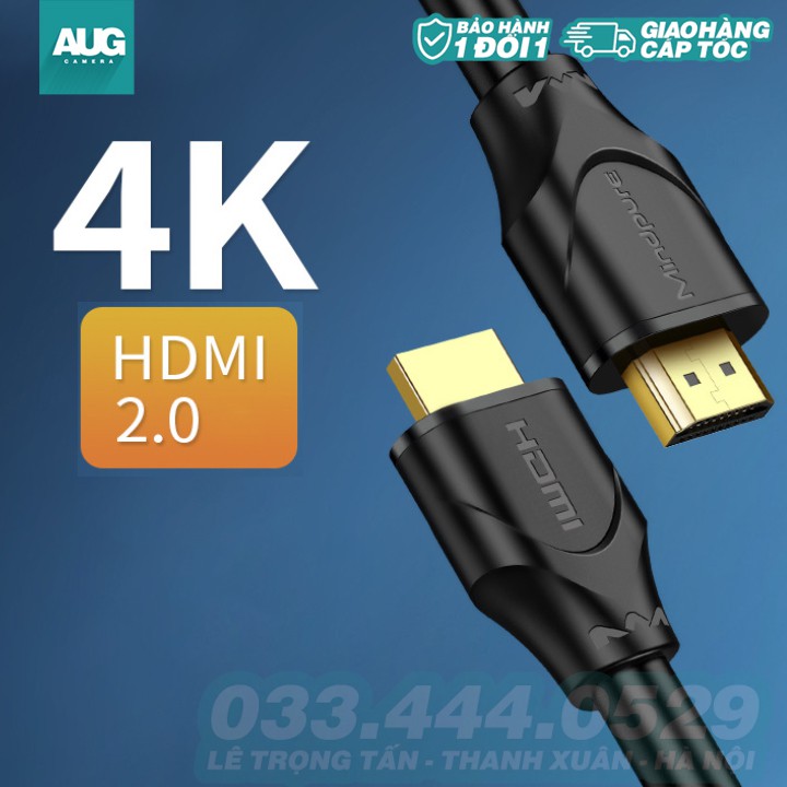 DÂY HDMI to HDMI MINDPURE | 2.0-4K , Hỗ trợ 3D, Cao Cấp tốc độ cao - 1m,2m,3m - AUG Camera-Hà-Nội