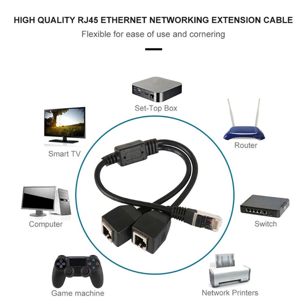 Dây Cáp Chia Cổng Mạng Lan Rj45 Cat5E Cat5 Cat6 1 Male Sang 2 Female Rj45