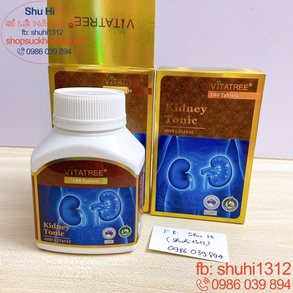 Viên bổ thận, giải độc thận nam, nữ 100 viên vitatree kidney tonic úc, bổ thận tráng dương, hạn chế tiểu đêm