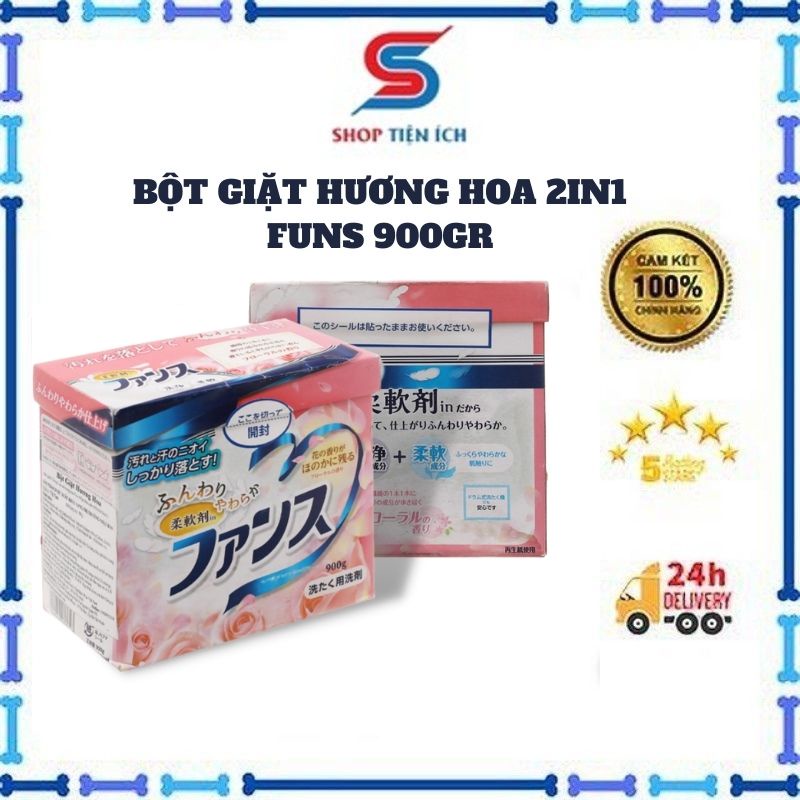 Bột giặt Nhật 2 in 1 Funs hương hoa 900gr -Shop Tiện Ích