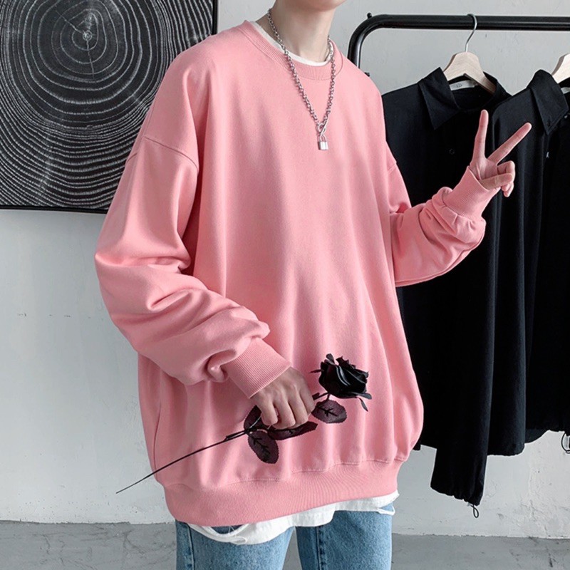 áo sweater hồng trơn