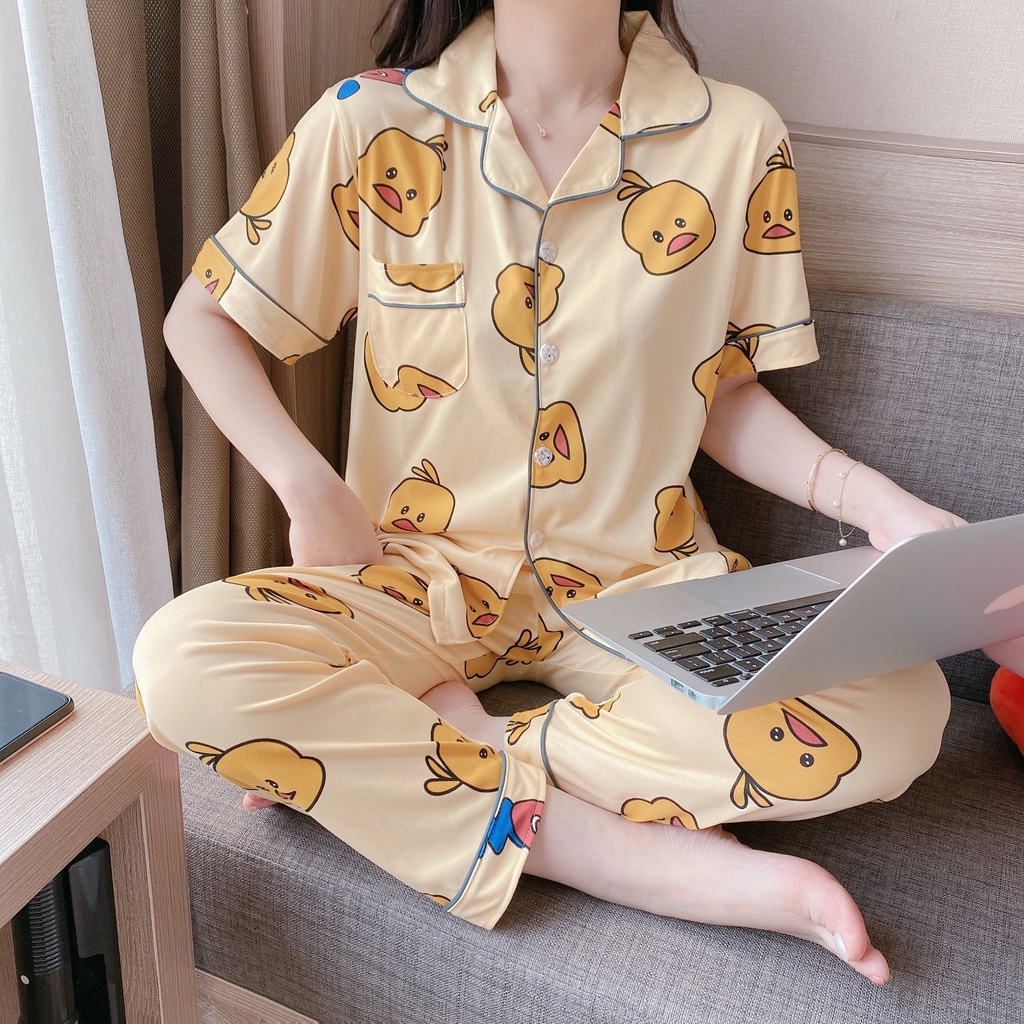 Bộ đồ ngủ pijama NRVP ngắn tay vải cotton 2021