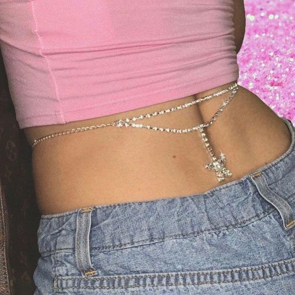 Thắt Lưng Dây Xích Phối Mặt Trái Tim Phong Cách Bohemia Gợi Cảm Cho Nữ