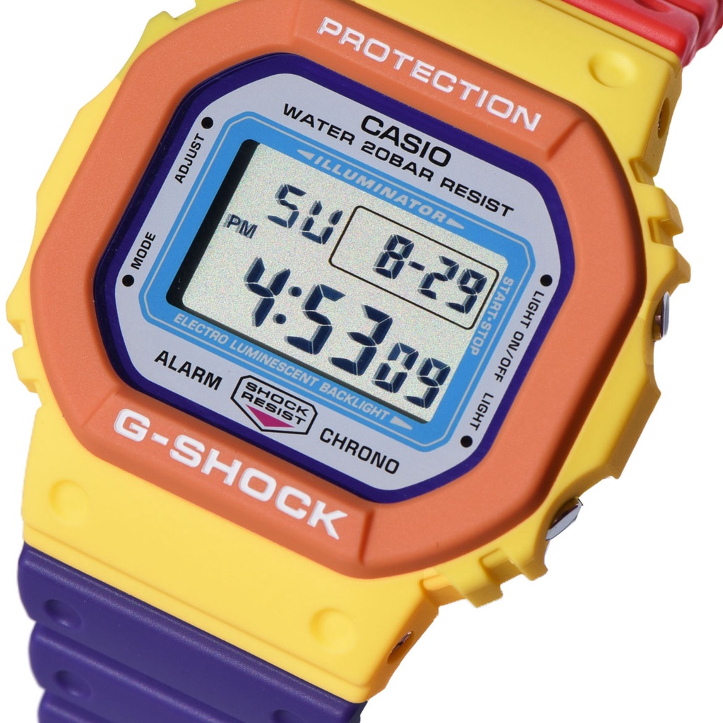 Đồng hồ G-SHOCK DW-5610DN-9PR dòng màu sắc neon thể thao thời trang chống nước chống sốc dành cho nam