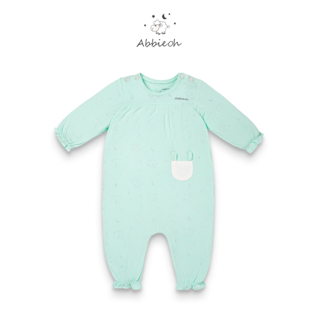 Bộ Quần Áo Liền Dài Tay ABBIEOH Cài Vai In Hình Cho Bé 3-12M BD396