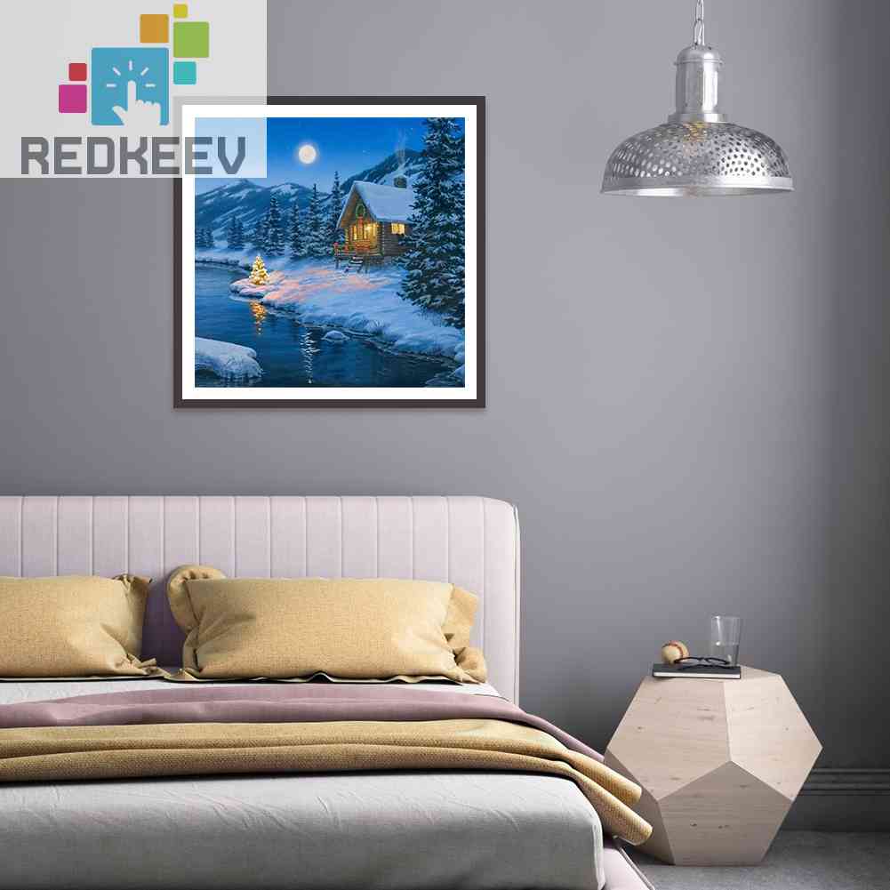 Bộ Tranh Đính Đá 5D Tự Làm Toàn Diện 5D DIY Hình Phong Cảnh Tuyết