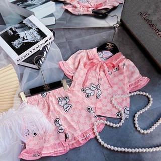 [PYJAMA] Bộ pyjama lụa satin cực điệu cho bé (size đại 18-28kg)