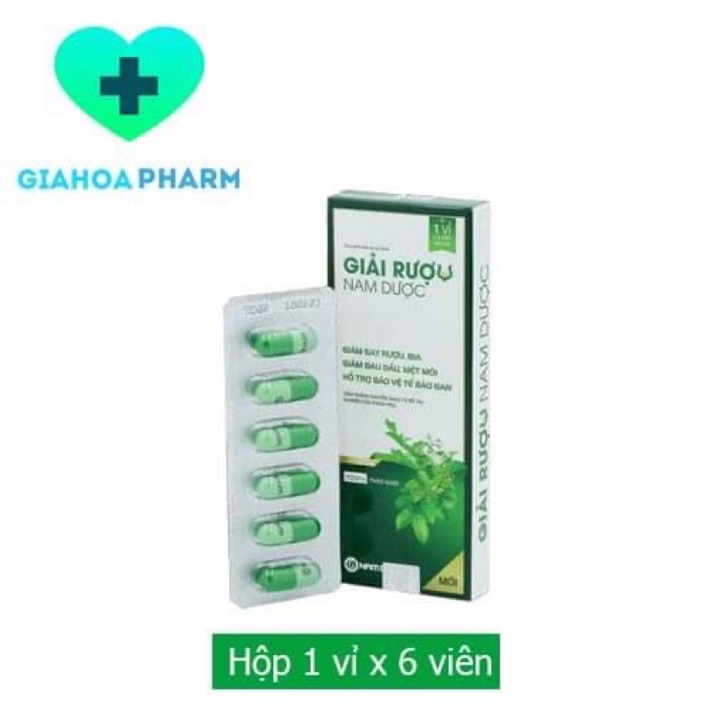 Viên uống giải rượu Nam Dược - Hộp 1 vỉ x 6 viên