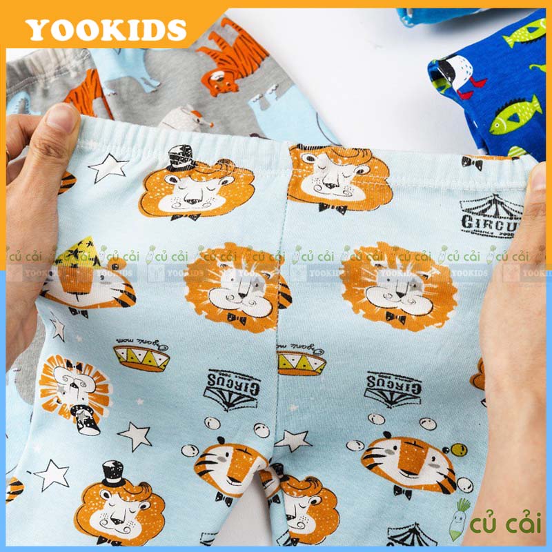 Quần dài cho bé YOOKIDS đa họa tiết chất bozip co giãn 4 chiều, Quần dài bé trai bé gái 1 2 3 4 tuổi