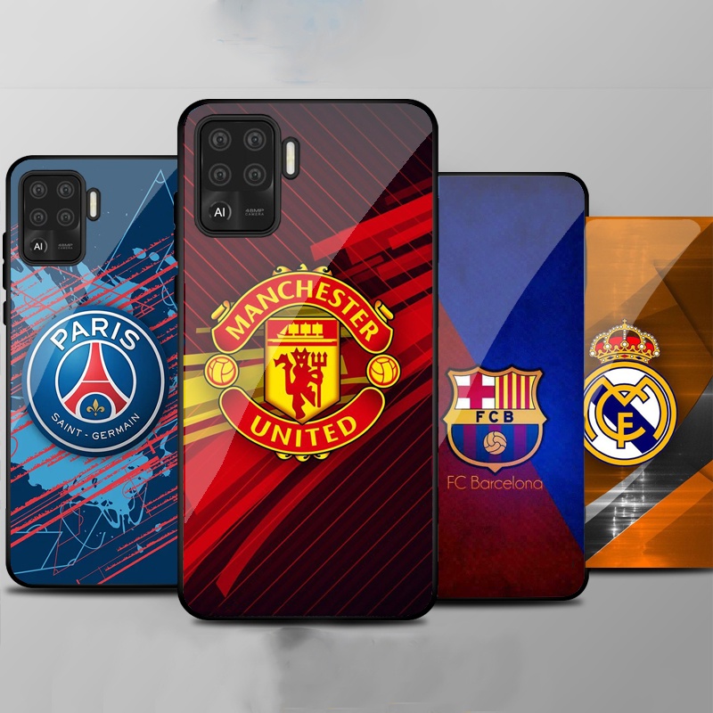Ốp Lưng OPPO A94 mặt kính cường lực cao cấp In hình Câu Lạc Bộ Bóng Đá