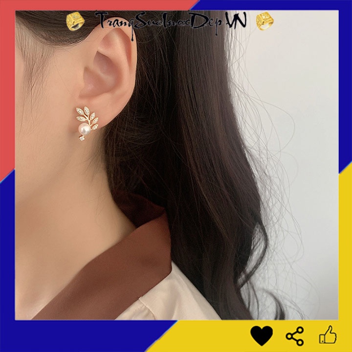 Bông tai nữ hình chiếc lá phong cách Hàn Quốc xinh đẹp, trẻ trung và quyến rũ (1 đôi)