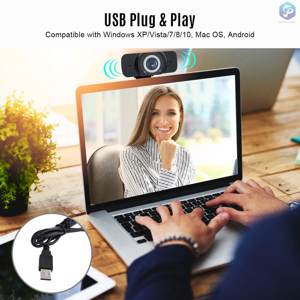 Webcam Máy Tính Hd 1080p 2 Megapixels Tự Động Lấy Nét H.264 Ổ Cắm Usb Kèm Micro Hỗ Trợ Giảng Dạy / Dạy / Học Trực Tuyến | BigBuy360 - bigbuy360.vn