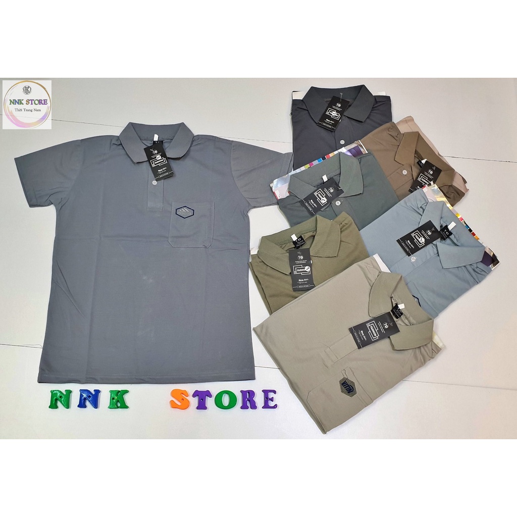 Áo Thun Nam Cổ Trụ Trung Niên Chất Cotton Loại Trơn From Rộng Tay Lỡ NNKSTORE Size Từ 45-78kg