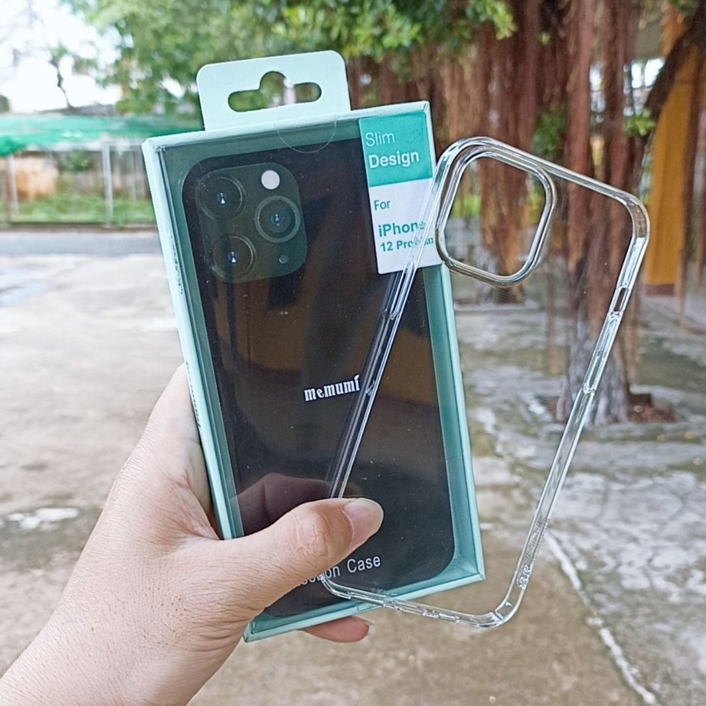 Ốp lưng memumi trong suốt cứng iphone 12 pro max chống trầy camera
