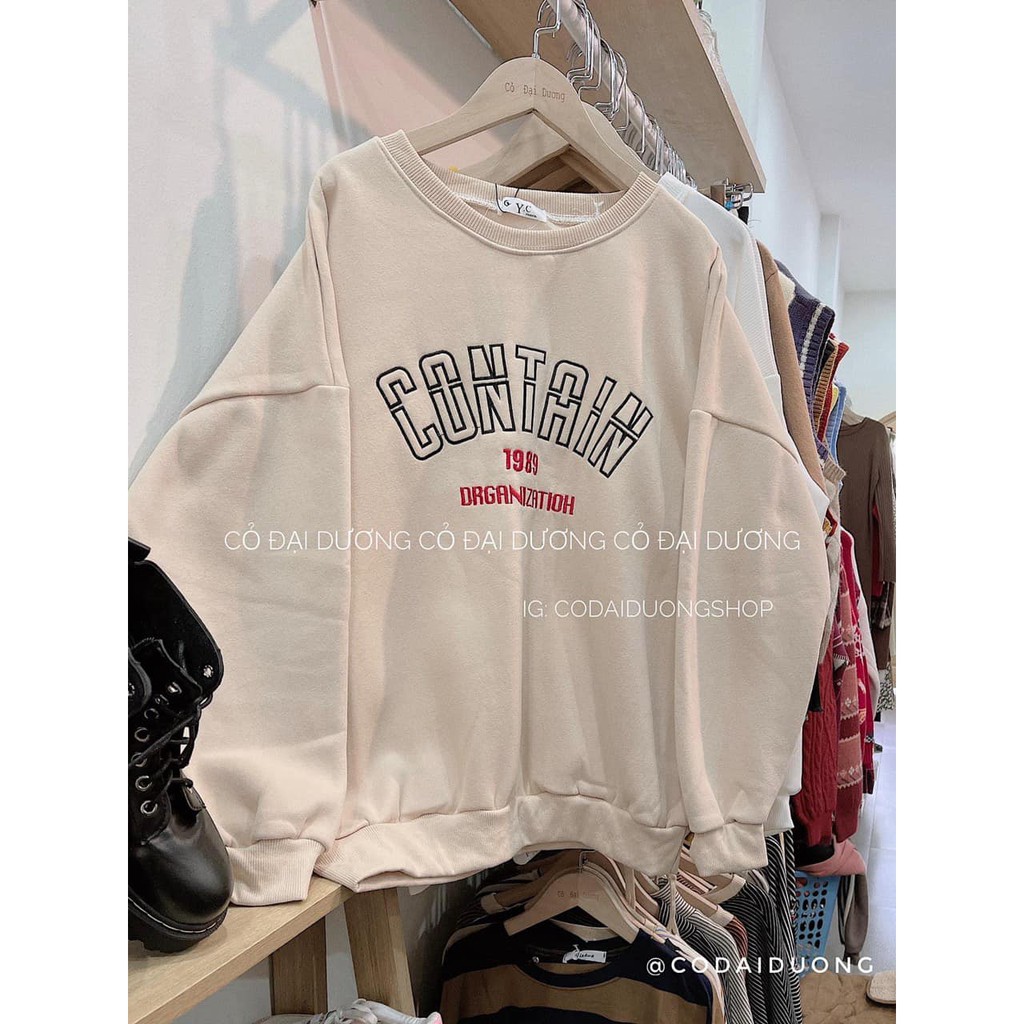 Áo Sweater nỉ Contain 1989 Form Rộng Ulzang | BigBuy360 - bigbuy360.vn