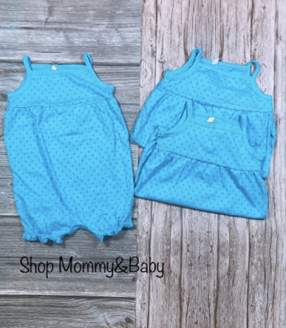 Romper body đùi hãng C&amp;S xuất dư loại 2 dây chất liệu cotton cho bé gái từ 6 tháng đến 18 tháng