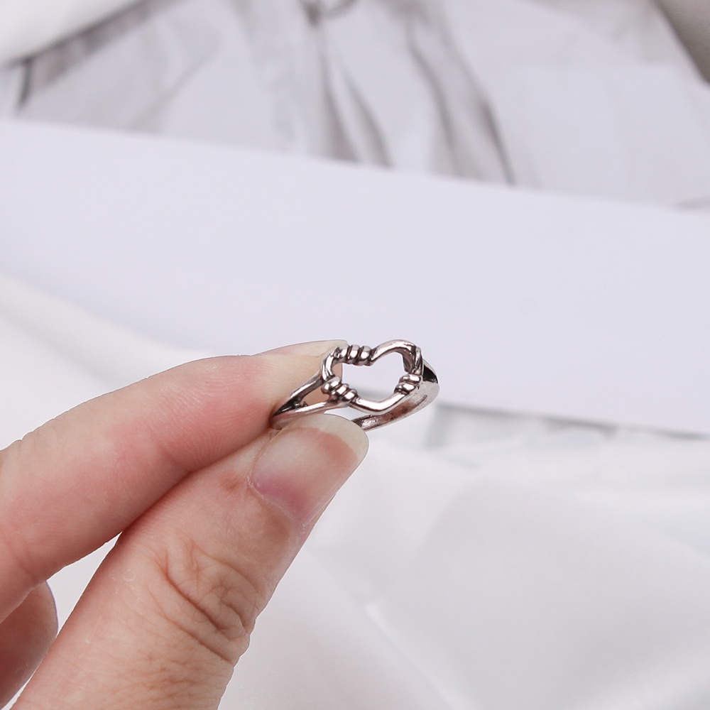 Nhẫn dạng mở hình trái tim thời trang xinh xắn