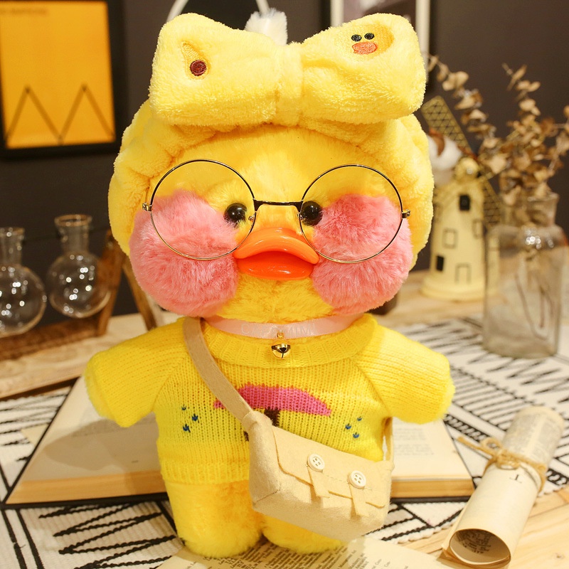 Đồ chơi nhồi bông hình gấu bông vịt vàng dễ thương cho bé/ Bộ 3 phụ kiện ngẫu nhiên 2022 (có bán lẻ) Lalafanfan duck