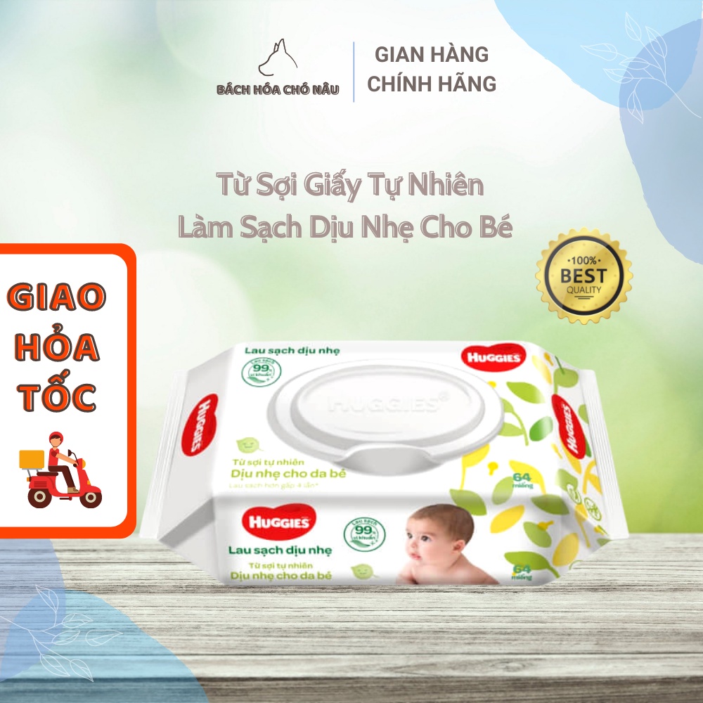 Khăn Giấy Ướt Huggies 64 Miếng 400GR An Toàn cho Da Bé Yêu, Siêu Tiết Kiệm [ Hàng Mới Chính Hãng]