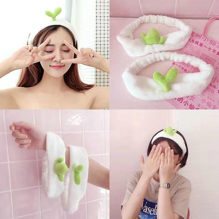 Băng đô dể thương hình trái tim màu xanh giao màu ngẩu nhiên