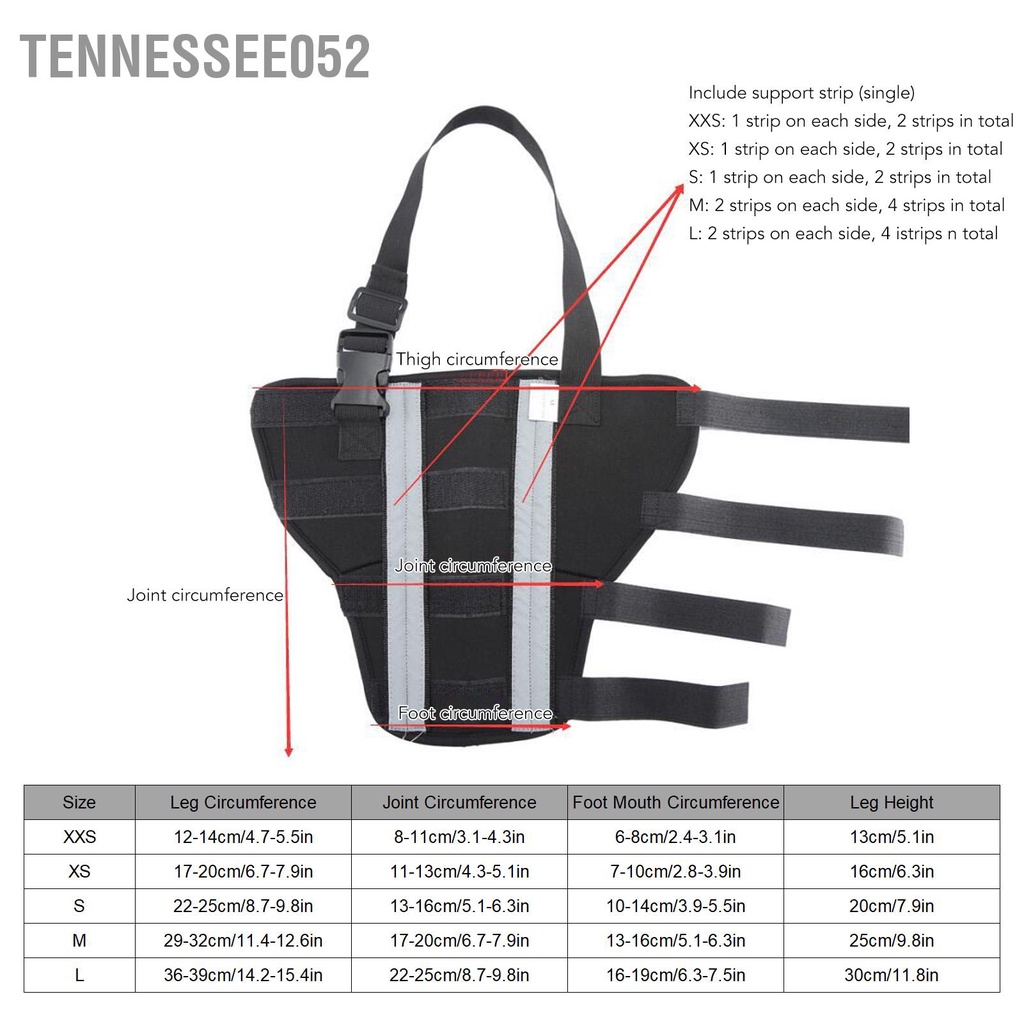 Tennessee052 Cho chó Nẹp chân sau Thoải mái cho Tấm đệm đầu gối để chữa lành cơn đau do phẫu thuật gây ra với dải phản quang