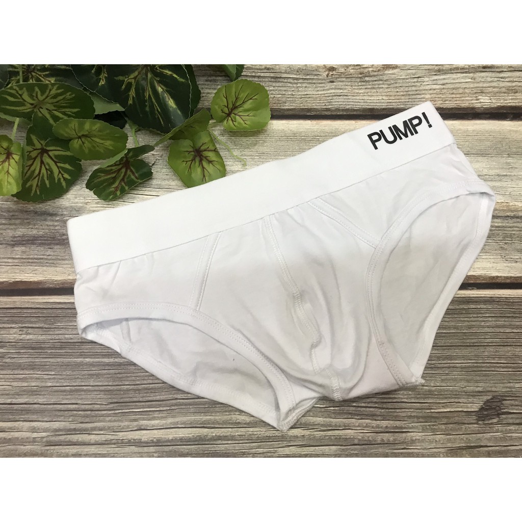 [free ship 50k + che tên đơn hàng] quần lót nam, quần lót tam giác thun cotton cao cấp in chữ pump (hình chụp tại shop)
