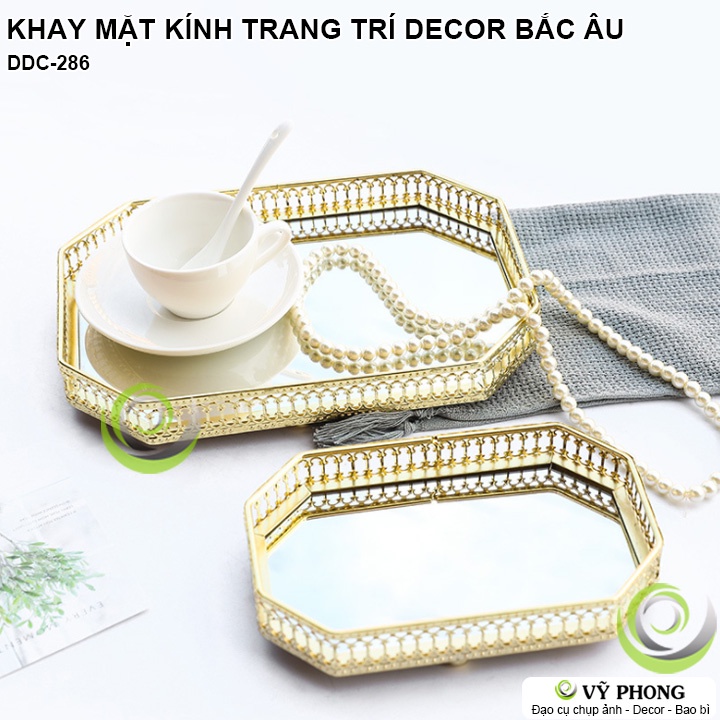 KHAY MẶT KIẾNG GƯƠNG DECOR MÂM KÍNH TRANG TRÍ BẮC ÂU ĐỰNG PHỤ KIỆN ĐỒ TRANG SỨC NẾN ĐẠO CỤ CHỤP ẢNH SẢN PHẨM INS DDC-286