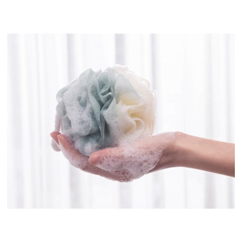 Một chiếc bông tắm tròn vải lưới mềm mại tạo bọt làm sạch cơ thể - Đồ dùng nhà tắm