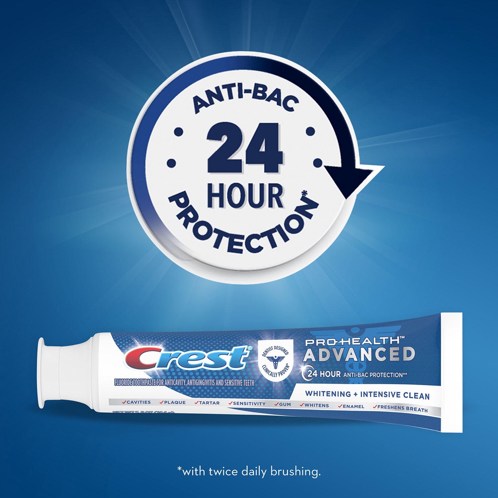 KEM ĐÁNH RĂNG - TRẮNG SÁNG &amp; SẠCH SÂU Crest Pro-Health Advanced Whitening + Intensive Clean Toothpaste, 164g (5.8 oz)