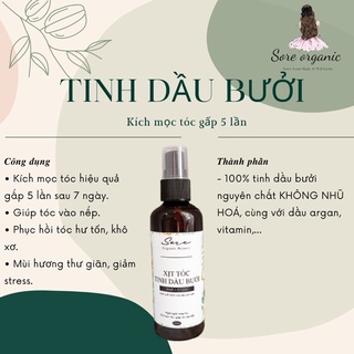 Xịt tóc tinh dầu bưởi sore organic - 100ml