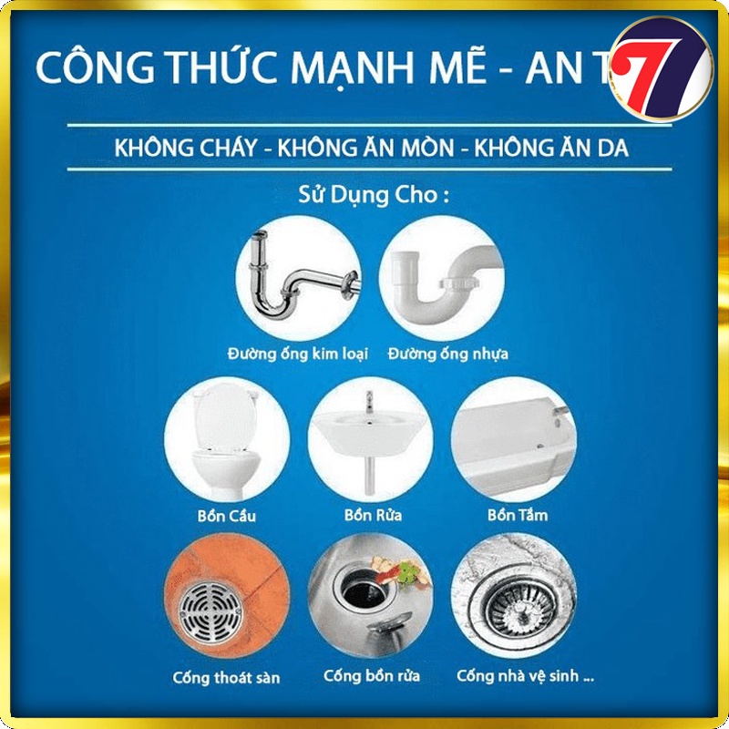Bột Thông Cống, Bột Thông Tắc Cống Cực Mạnh, Thông Bồn Cầu, Bồn Rửa Chén - 260gr An Toàn cho người dùng