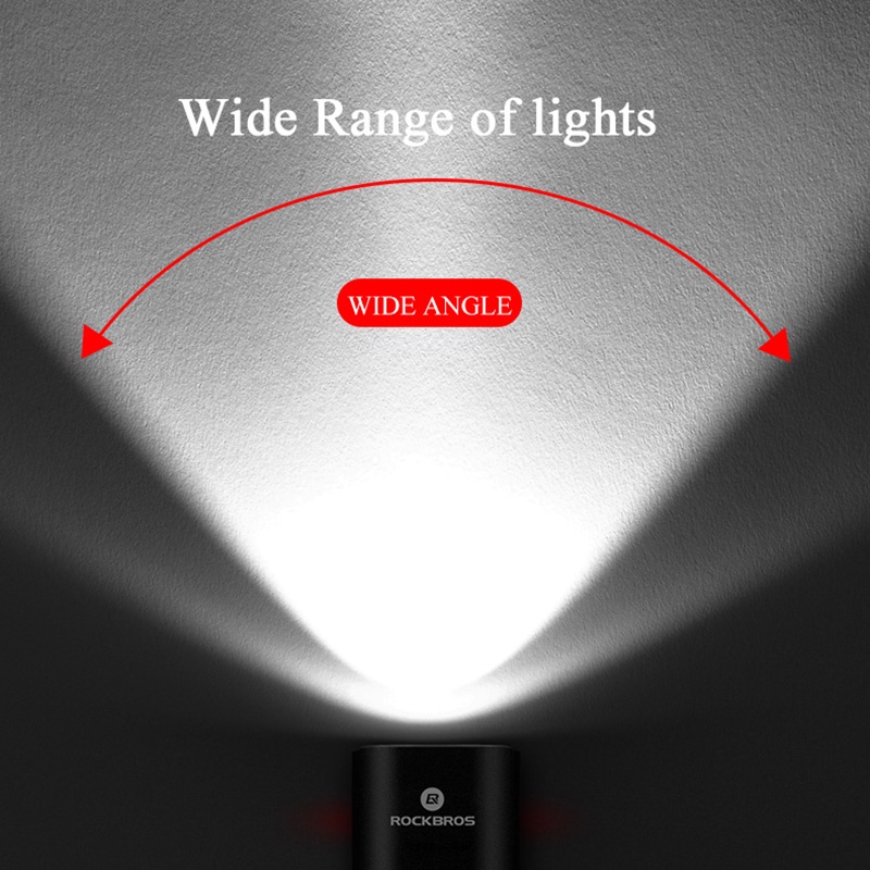Rockbros Đèn Pha Led Chống Thấm Nước Sạc USB Chuyên Dụng Cho Xe Đạp Leo Núi