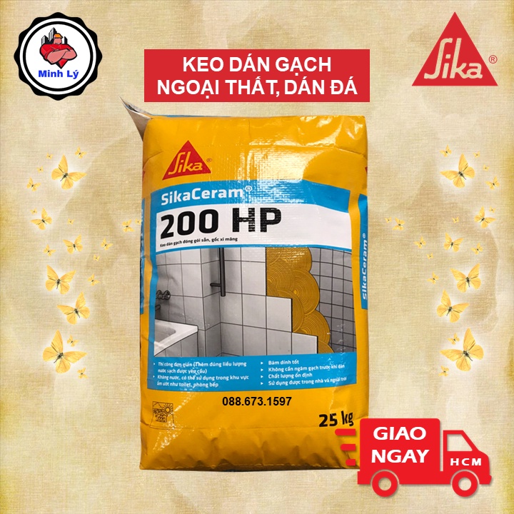 [Hỏa Tốc HCM] Bao 25kg Keo Dán Gạch Ngoại Thất SikaCeram 200 HP Dán Đá Granite Marble Sika Tilebond