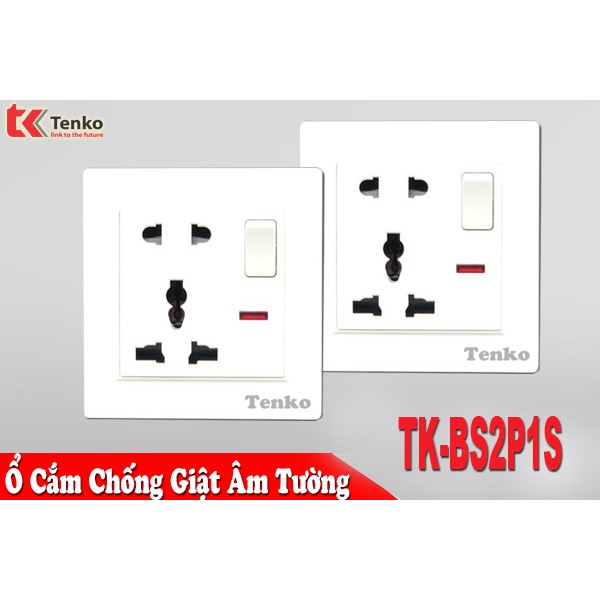 Ổ Cắm Điện Chống Giật Đơn Có Công Tắc TK-BS2P1S