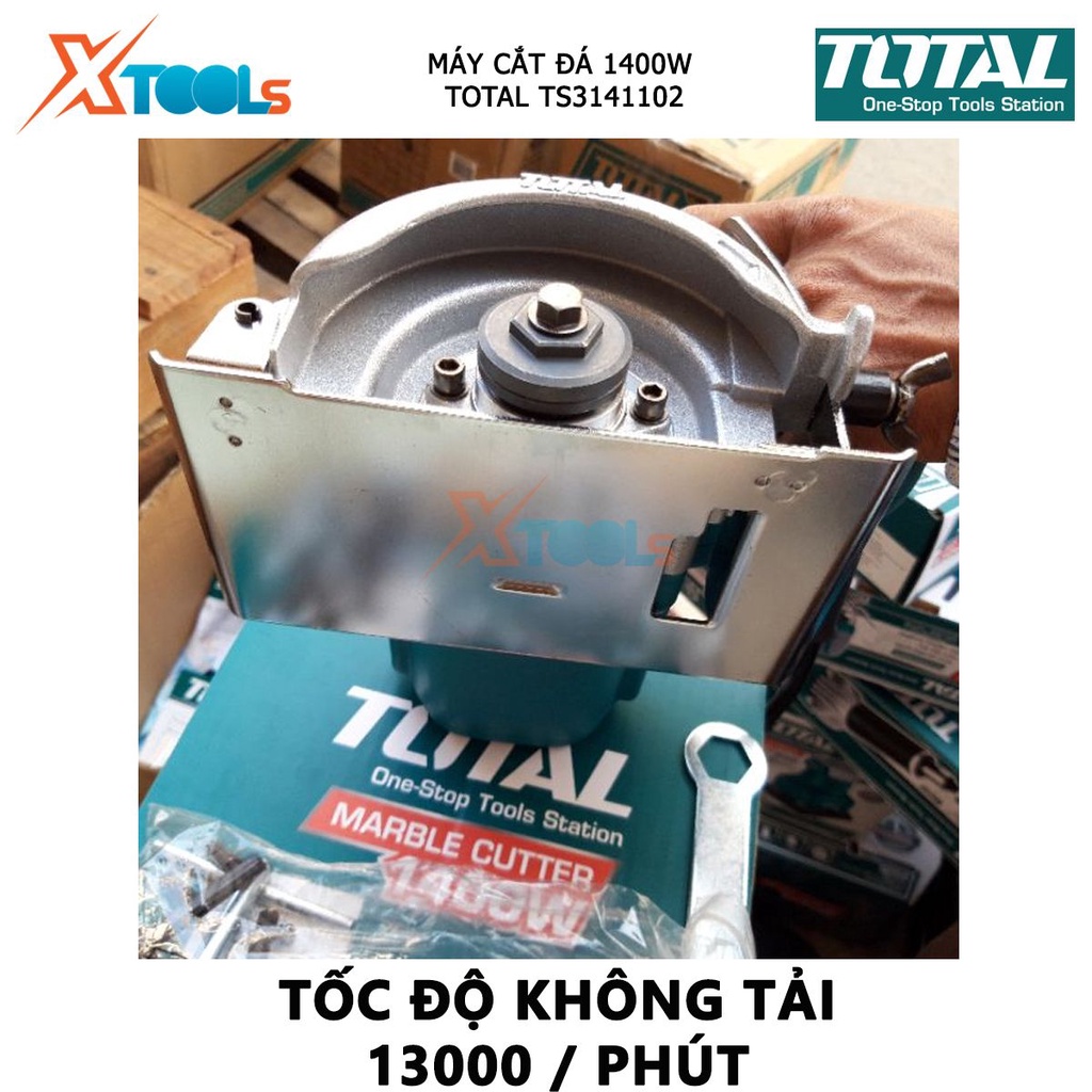 Máy cắt đá TOTAL TS3141102 máy cắt đá cầm tay có công suất 2400W, Tốc độ không tải 1100v/p, 110mm x 20 mm, 34 mm