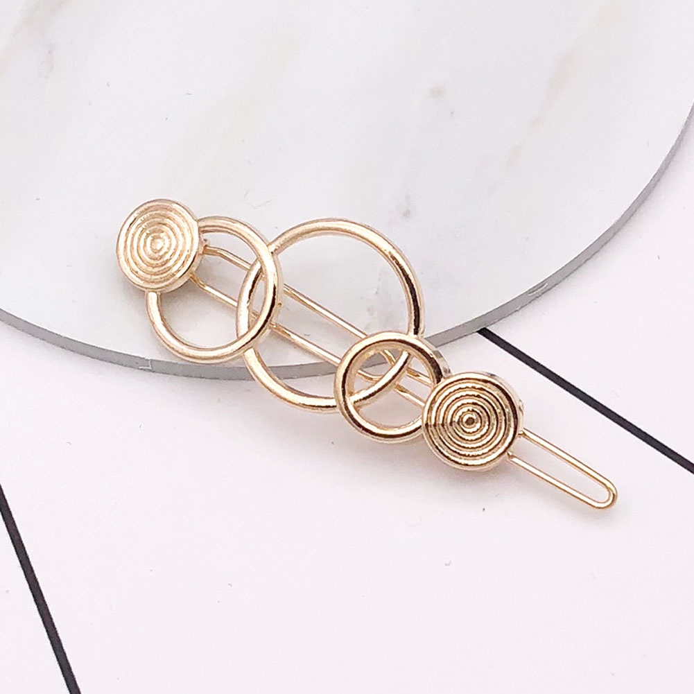 Kẹp Tóc Kim Loại Hình Mặt Trăng/Ngôi Sao/Hình Tròn Thời Trang