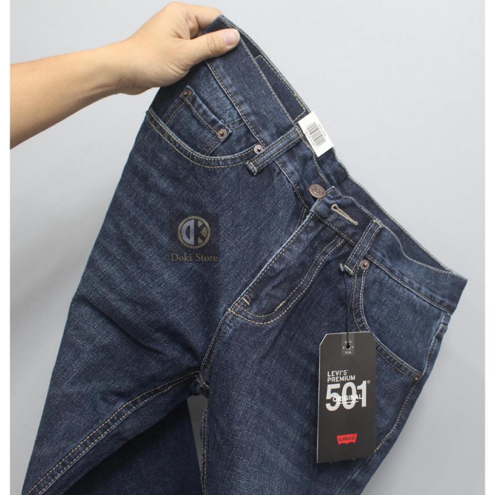 Quần Jean Nam Xanh Đậm, quần jean ống rộng, ống suông, vải mềm ko co giãn - Doki Store XDS-03