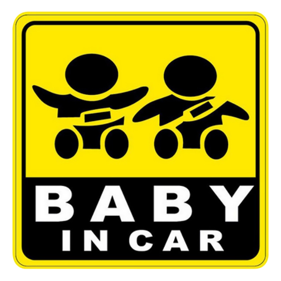 Tem Baby In Car Dán Đuôi Xe Ô Tô Phản Quang Màu Vàng Đồng