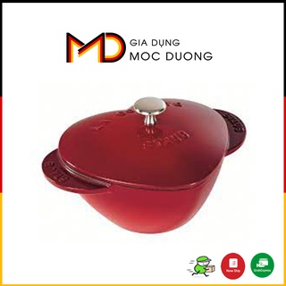 Nồi gang Staub trái tim 20cm màu đỏ chính hãng, gia dụng Mộc Dương