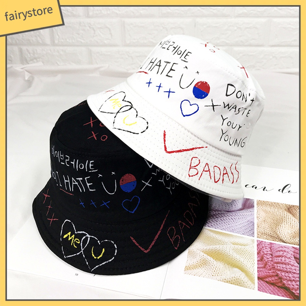 Nón Bucket Hoạ Tiết Graffiti Phong Cách Hip Hop Cho Nam Và Nữ