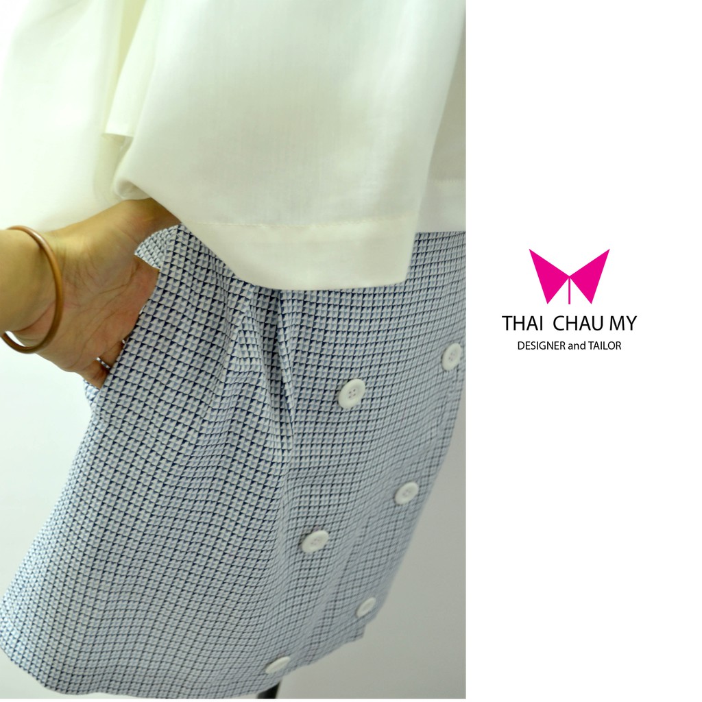 Váy 2 hàng nút có túi MYTHS00120 váy đầm màu đen đồng phục văn phòng ThaiChauMy thiết kế thời trang công sở đầm dự tiệc | BigBuy360 - bigbuy360.vn