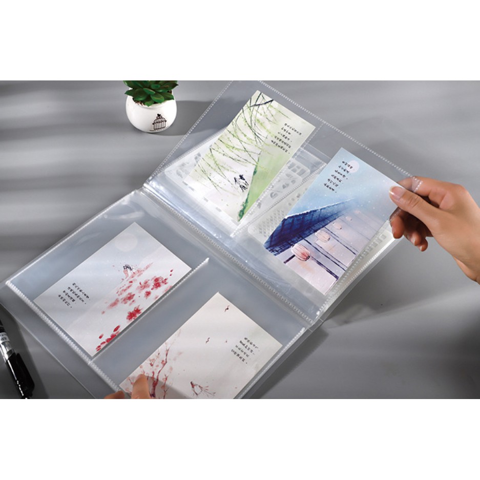 Album ảnh, sổ 80 ngăn lưu trữ sticker, clear stamp, stencil, post card,...