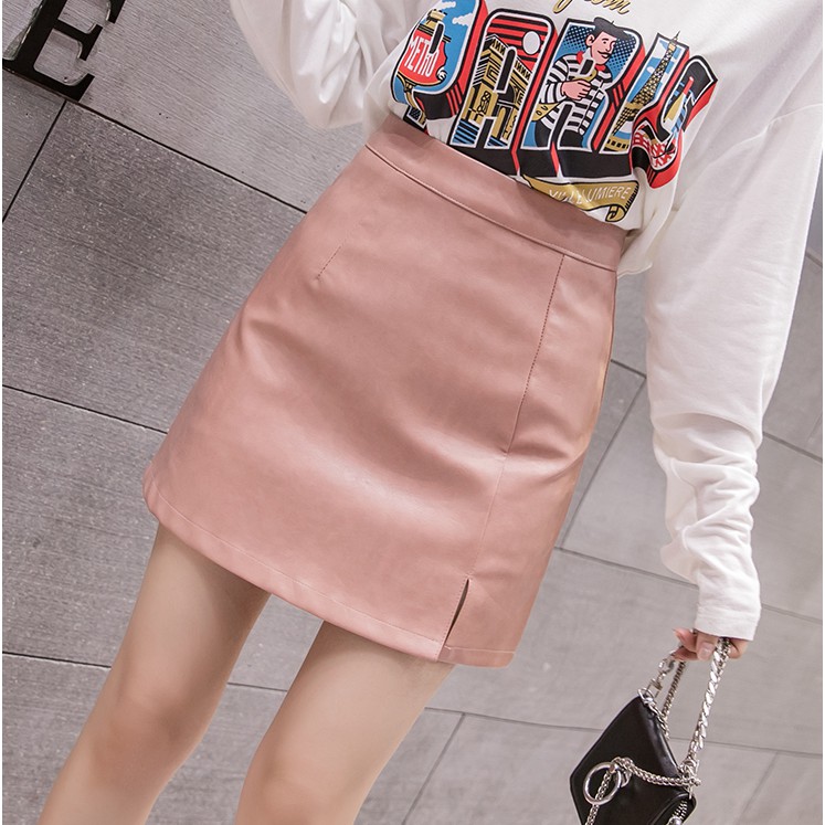 Chân váy chữ A bằng da PU phong cách Hàn Quốc hợp thời trang cho nữ | BigBuy360 - bigbuy360.vn