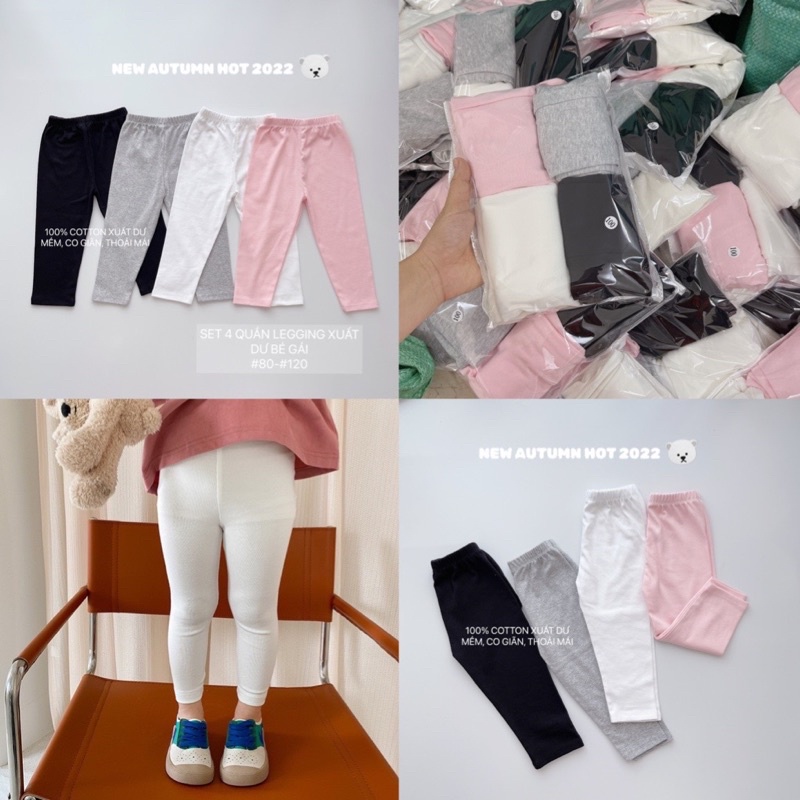 SET 4 QUẦN LEGGING DÀI CHO BÉ