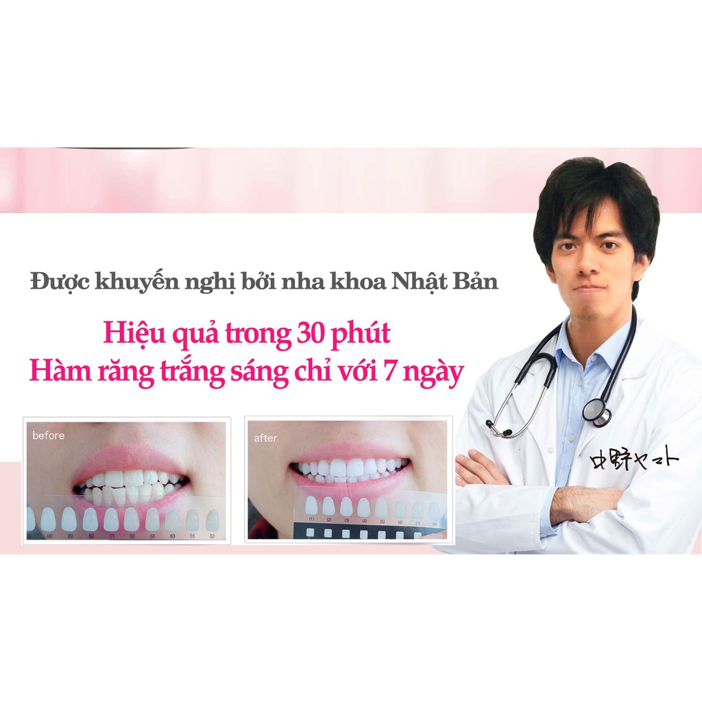 Liệu Trình 7 Ngày Miếng Dán Trắng Răng + 1 Hộp Nước Súc Miệng (20 gói/hộp) TẶNG 1 Khuôn nụ cười + 1 gói Nước súc miệng