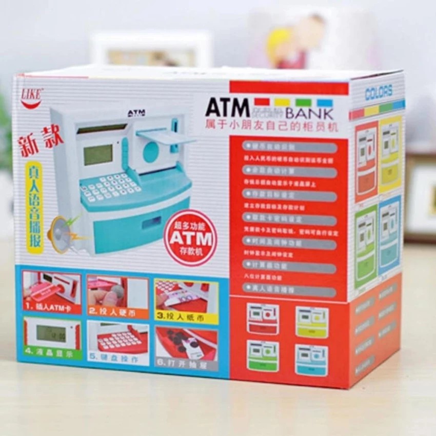 Cây rút tiền mini có thẻ ATM cho bé✔ Két sắt thông minh đồ  chơi cho bé (Màu ngẫu nhiên) -dc2482