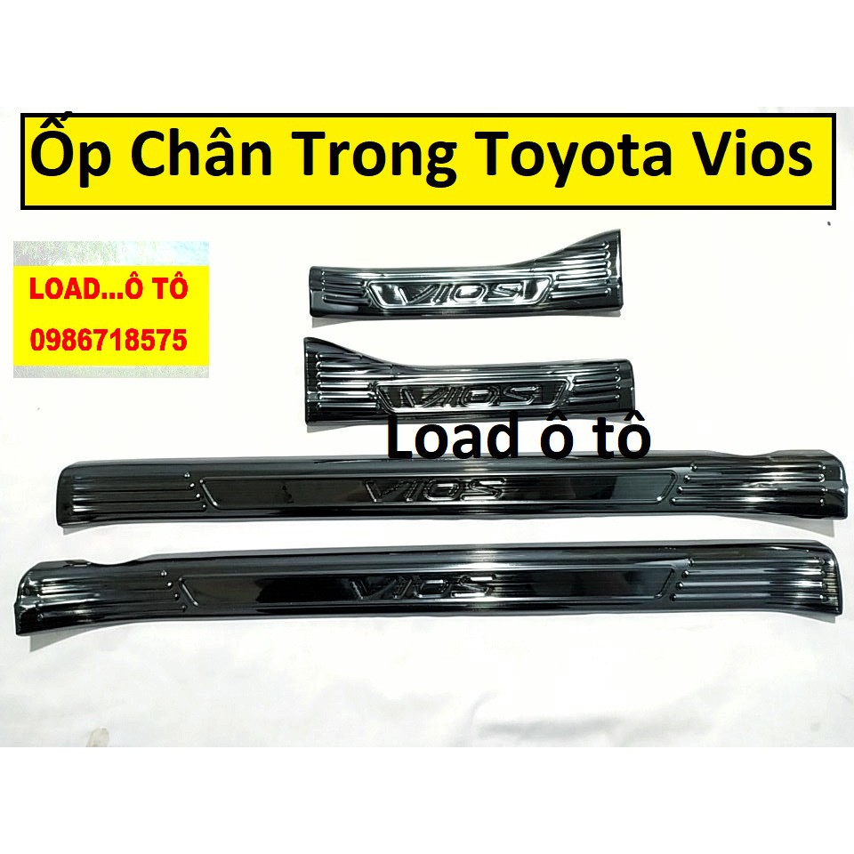 Ốp Bậc Cửa, Nẹp Bước Chân Trong Xe  Toyota VIOS 2022-2019 Chất Liệu Titan Cao Cấp