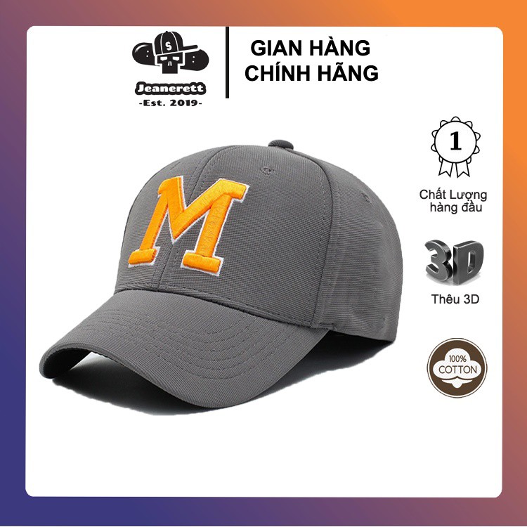 Nón kết chữ M xám full hộp mua 2 giảm giá.