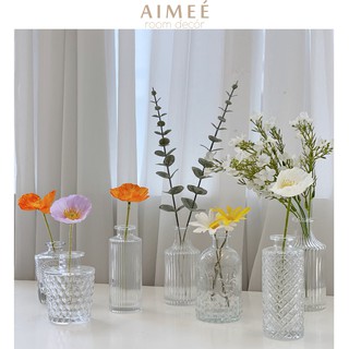 Bình Hoa Thuỷ Tinh Trong Suốt Cổ Điển Phong Cách Bắc Âu size Vừa - Aimee.decor